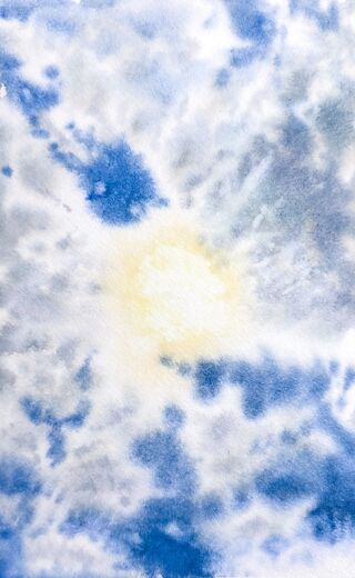 100 dagar av sol, dag 3. Akvarell, 18 × 26 cm.