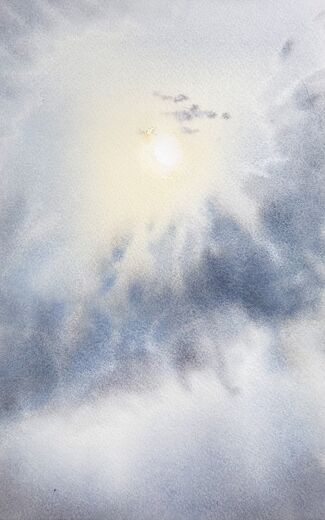 100 dagar av sol, dag 4. Akvarell, 18 × 26 cm.