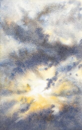 100 dagar av sol, dag 5. Akvarell, 18 × 26 cm.