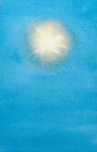 100 dagar av sol, dag 7. Akvarell, 18 × 26 cm.