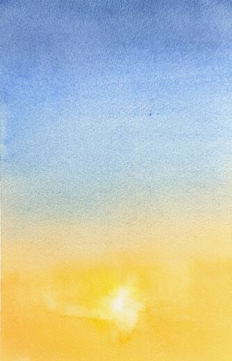 100 dagar av sol, dag 10. Akvarell, 18 × 26 cm.