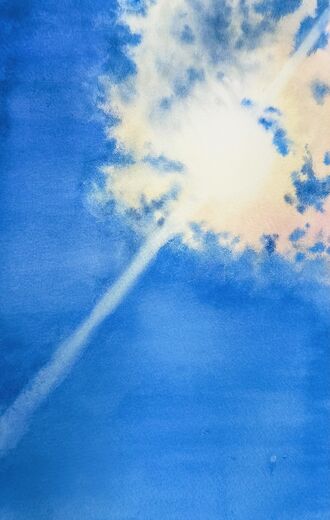 100 dagar av sol, dag 16. Akvarell, 18 × 26 cm.