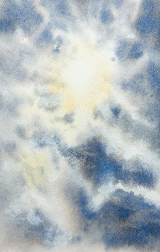 100 dagar av sol, dag 17. Akvarell, 18 × 26 cm.