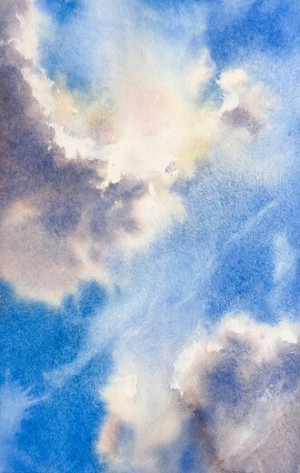 100 dagar av sol, dag 18. Akvarell, 18 × 26 cm.
