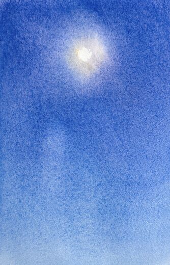 100 dagar av sol, dag 20. Akvarell, 18 × 26 cm.