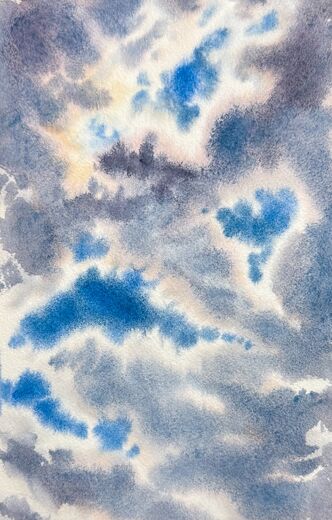 100 dagar av sol, dag 24. Akvarell, 18 × 26 cm.