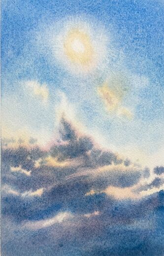 100 dagar av sol, dag 26. Akvarell, 18 × 26 cm.