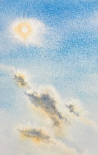 100 dagar av sol, dag 27. Akvarell, 18 × 26 cm.