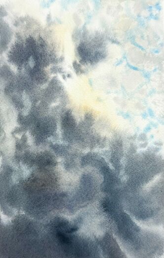100 dagar av sol, dag 30. Akvarell, 18 × 26 cm.