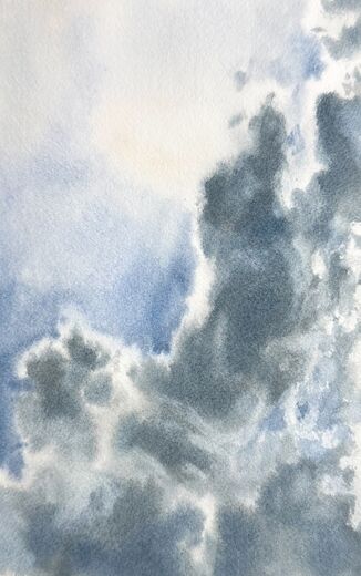 100 dagar av sol, dag 32. Akvarell, 18 × 26 cm.