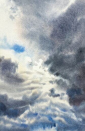 100 dagar av sol, dag 33. Akvarell, 18 × 26 cm.