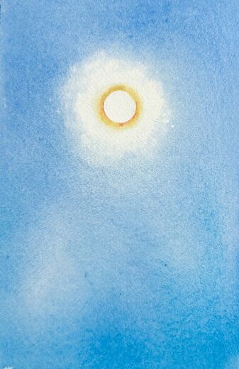 100 dagar av sol, dag 35. Akvarell, 18 × 26 cm.