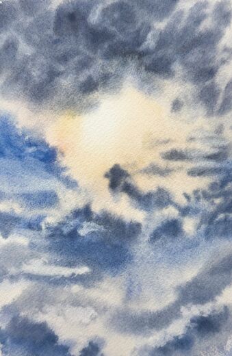 100 dagar av sol, dag 39. Akvarell, 18 × 26 cm.