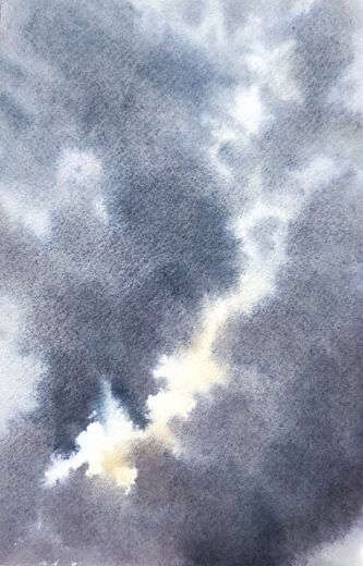 100 dagar av sol, dag 40. Akvarell, 18 × 26 cm.