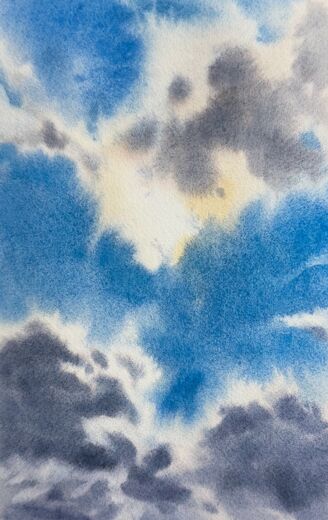 100 dagar av sol, dag 42. Akvarell, 18 × 26 cm.