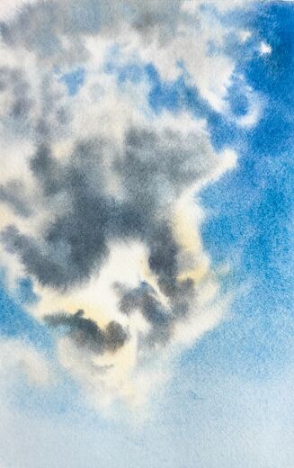 100 dagar av sol, dag 43. Akvarell, 18 × 26 cm.