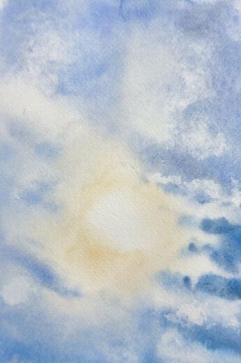 100 dagar av sol, dag 44. Akvarell, 18 × 26 cm.