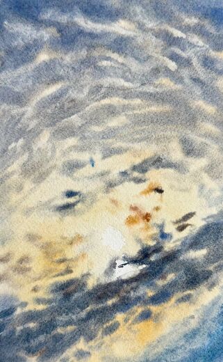 100 dagar av sol, dag 51. Akvarell, 18 × 26 cm.