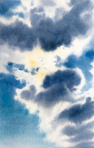 100 dagar av sol, dag 52. Akvarell, 18 × 26 cm.