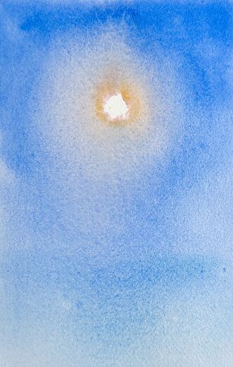 100 dagar av sol, dag 53. Akvarell, 18 × 26 cm.