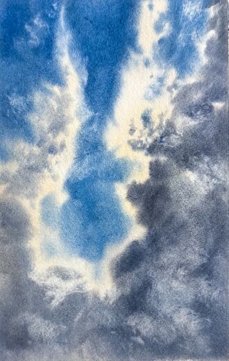 100 dagar av sol, dag 55. Akvarell, 18 × 26 cm.