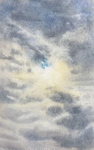 100 dagar av sol, dag 56. Akvarell, 18 × 26 cm.