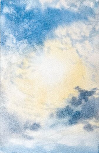 100 dagar av sol, dag 65. Akvarell, 18 × 26 cm.