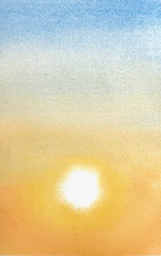 100 dagar av sol, dag 68. Akvarell, 18 × 26 cm.