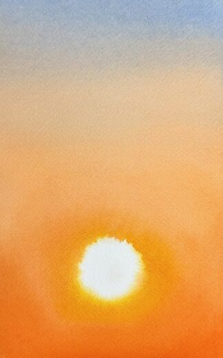 100 dagar av sol, dag 71. Akvarell, 18 × 26 cm.