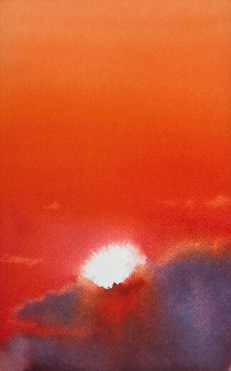 100 dagar av sol, dag 72. Akvarell, 18 × 26 cm.