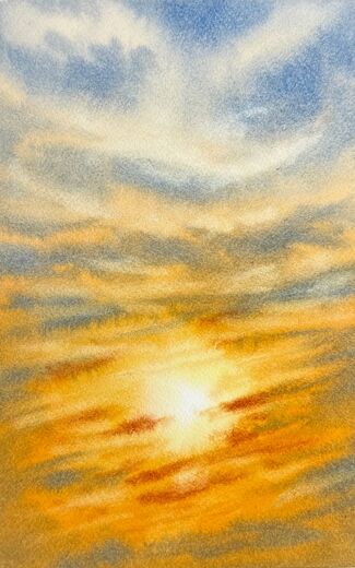 100 dagar av sol, dag 73. Akvarell, 18 × 26 cm.