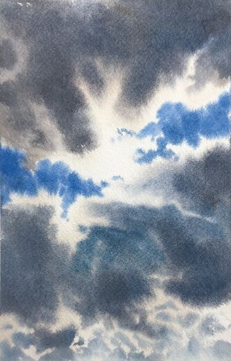 100 dagar av sol, dag 78. Akvarell, 18 × 26 cm.