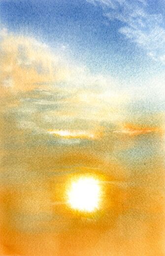 100 dagar av sol, dag 79. Akvarell, 18 × 26 cm.