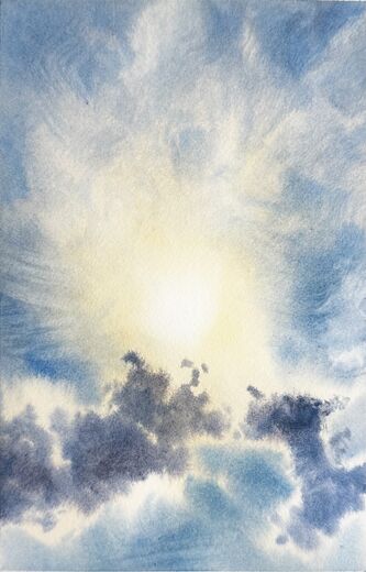 100 dagar av sol, dag 82. Akvarell, 18 × 26 cm.