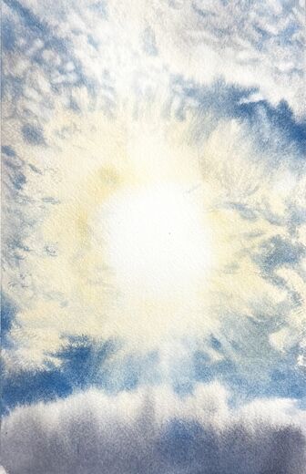 100 dagar av sol, dag 83. Akvarell, 18 × 26 cm.