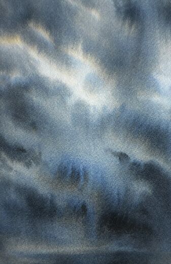 100 dagar av sol, dag 84. Akvarell, 18 × 26 cm.