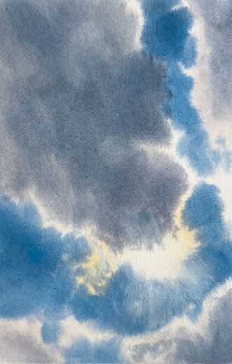 100 dagar av sol, dag 90. Akvarell, 18 × 26 cm.