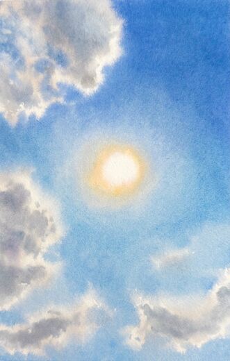 100 dagar av sol, dag 93. Akvarell, 18 × 26 cm.
