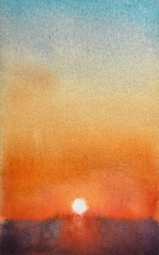 100 dagar av sol, dag 96. Akvarell, 18 × 26 cm.