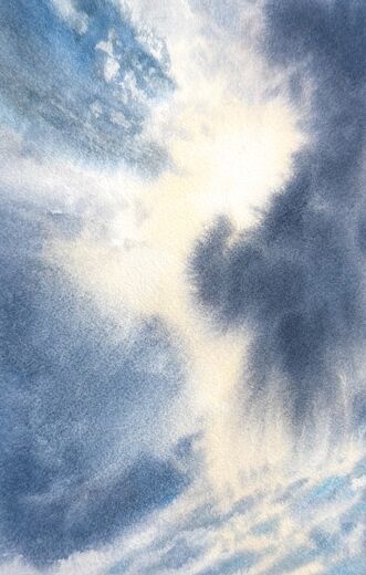 100 dagar av sol, dag 98. Akvarell, 18 × 26 cm.