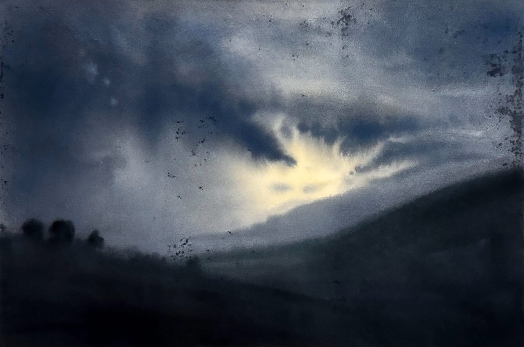 Storm gusts over the mountains in Pietrasanta